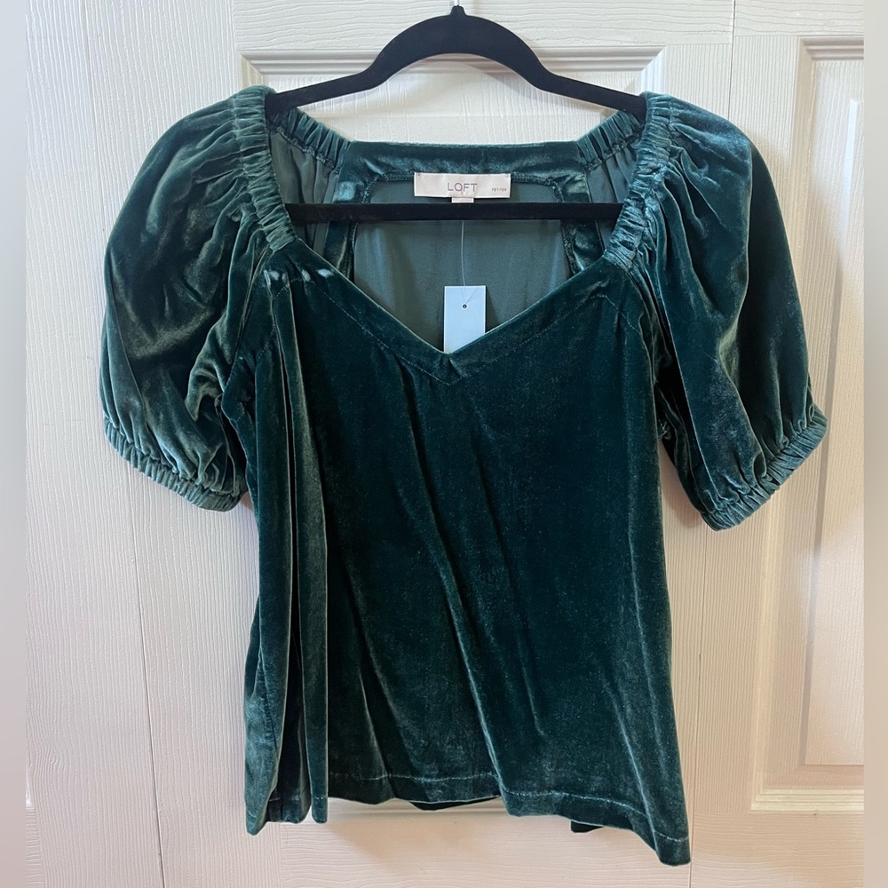 Loft Velvet Green Short-Sleeve Top